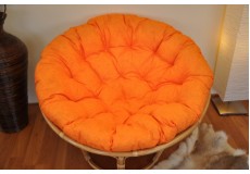 Polstr deluxe na křeslo papasan 110 cm - oranžový melír