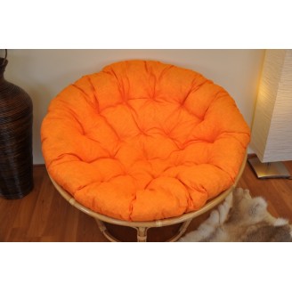 Polstr deluxe na křeslo papasan 110 cm - oranžový melír