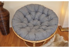 Polstr deluxe na křeslo papasan 110 cm - šedý melír