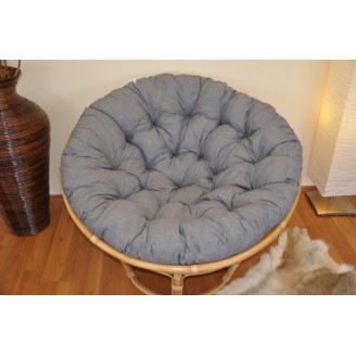 Polstr deluxe na křeslo papasan 110 cm - šedý melír