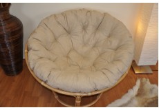 Polstr deluxe na křeslo papasan 110 cm - béžový melír